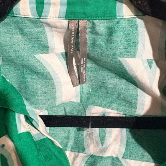 Anthropologie Green Patterned Women's Dress, size small petite - Picture 7 of 10